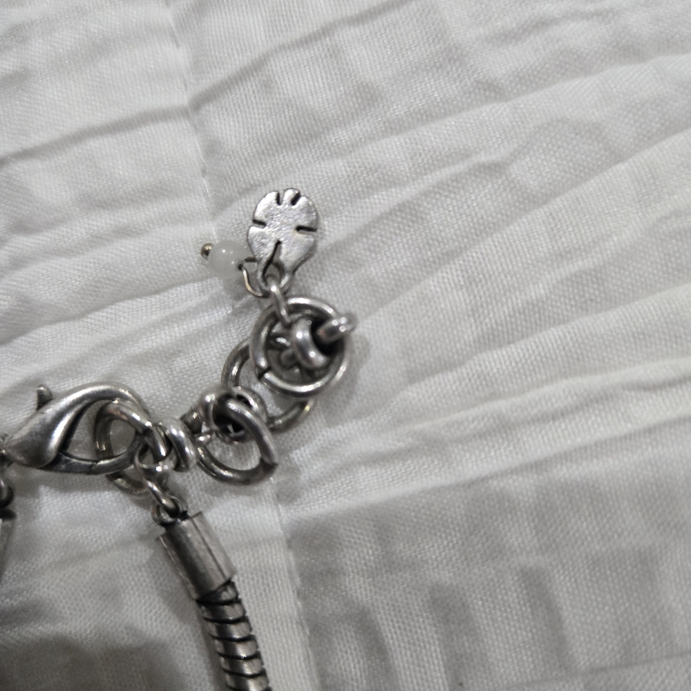 Lucky Brand Silver Necklace with Turquoise Accents - Picture 3 of 3